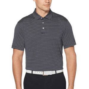 PGA TOUR Men's Feeder Stripe Polo Blue Size S